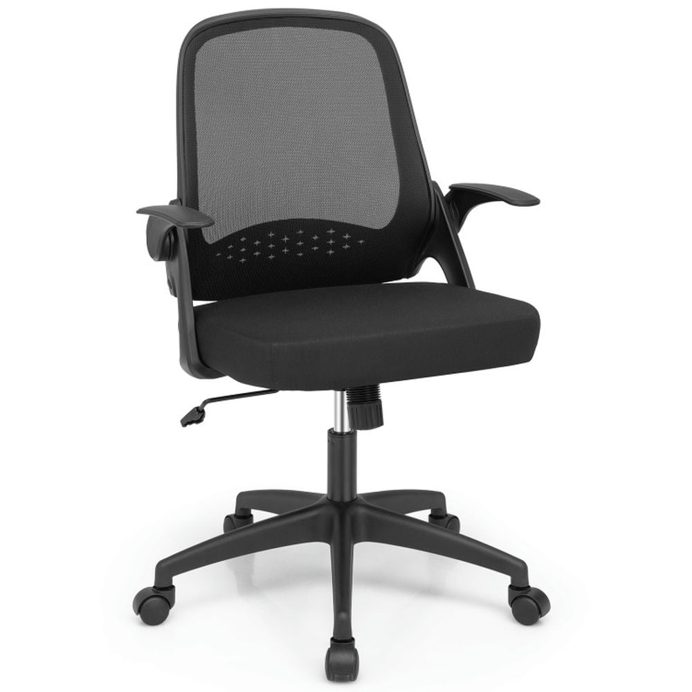 Finihen Adjustable Mesh Office Chair Rolling Computer Desk Chair with Flip-up Armrest for Home, Bedroom, Study, Black Finihen Adjustable Mesh Office Chair Rolling Computer Desk Chair with Flip-up Armrest for Home, Bedroom, Study, Black