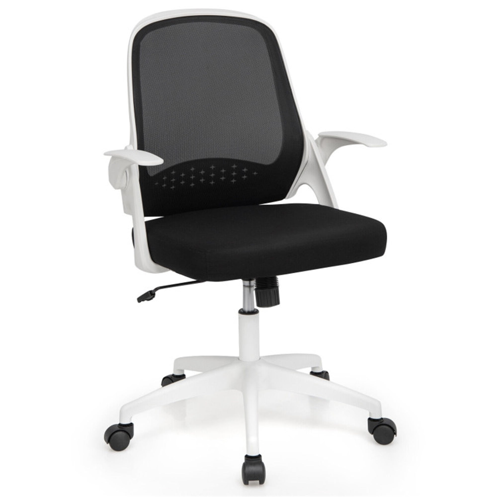 Finihen Adjustable Mesh Office Chair Rolling Computer Desk Chair with Flip-up Armrest for Home, Bedroom, Study, White Finihen Adjustable Mesh Office Chair Rolling Computer Desk Chair with Flip-up Armrest for Home, Bedroom, Study, White