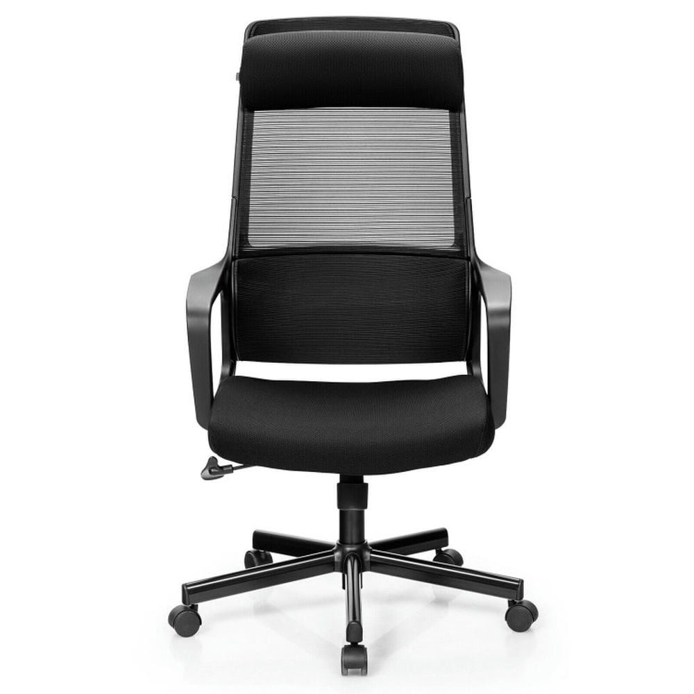 Finihen Adjustable Mesh Office Chair with Heating Support Headrest, Rolling Work Computer Desk Chair for Home, Bedroom, Study, Black Finihen Adjustable Mesh Office Chair with Heating Support Headrest, Rolling Work Computer Desk Chair for Home, Bedroom, Study, Black