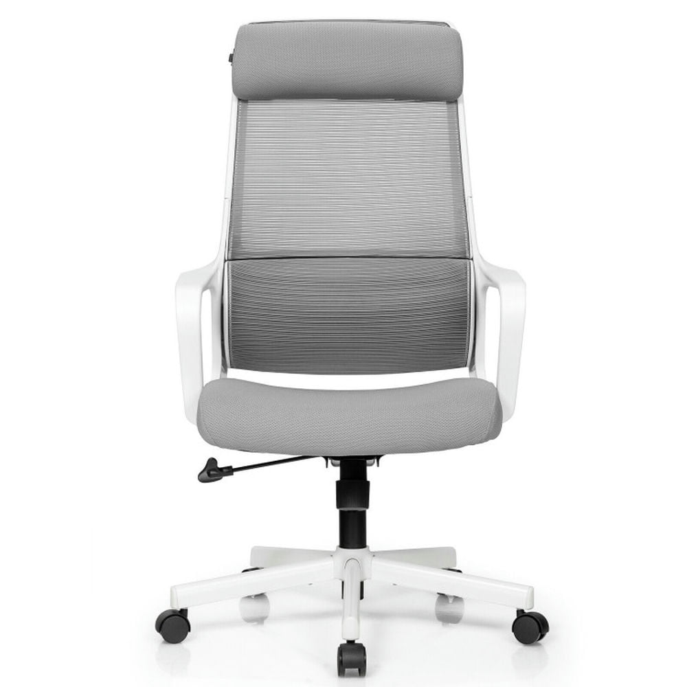 Finihen Adjustable Mesh Office Chair with Heating Support Headrest, Rolling Work Computer Desk Chair for Home, Bedroom, Study, Gray Finihen Adjustable Mesh Office Chair with Heating Support Headrest, Rolling Work Computer Desk Chair for Home, Bedroom, Study, Gray