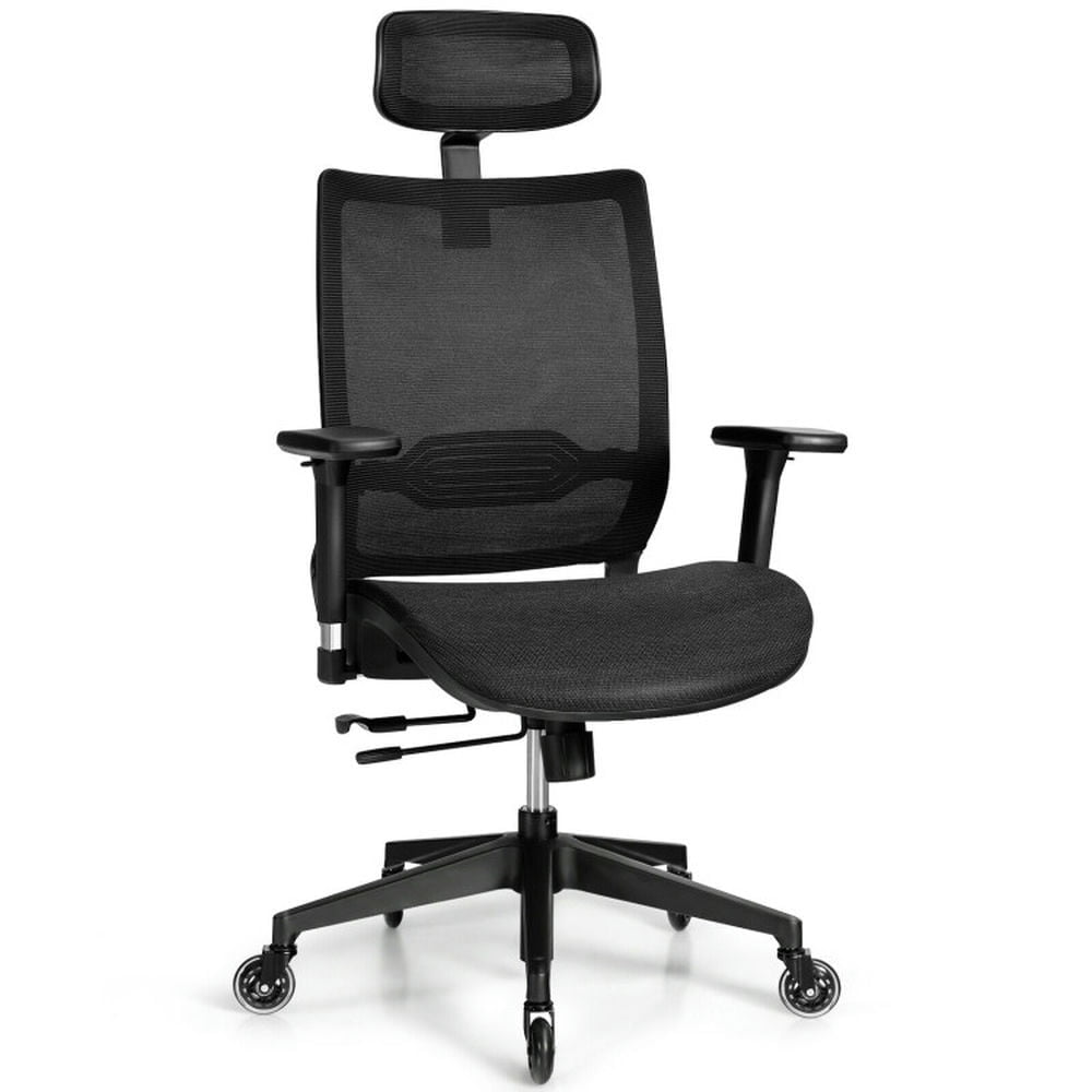 Demi Bonn Adjustable Mesh Office Computer Desk Chair with Sliding Seat and Lumbar Support for Home, Bedroom, Study, Black