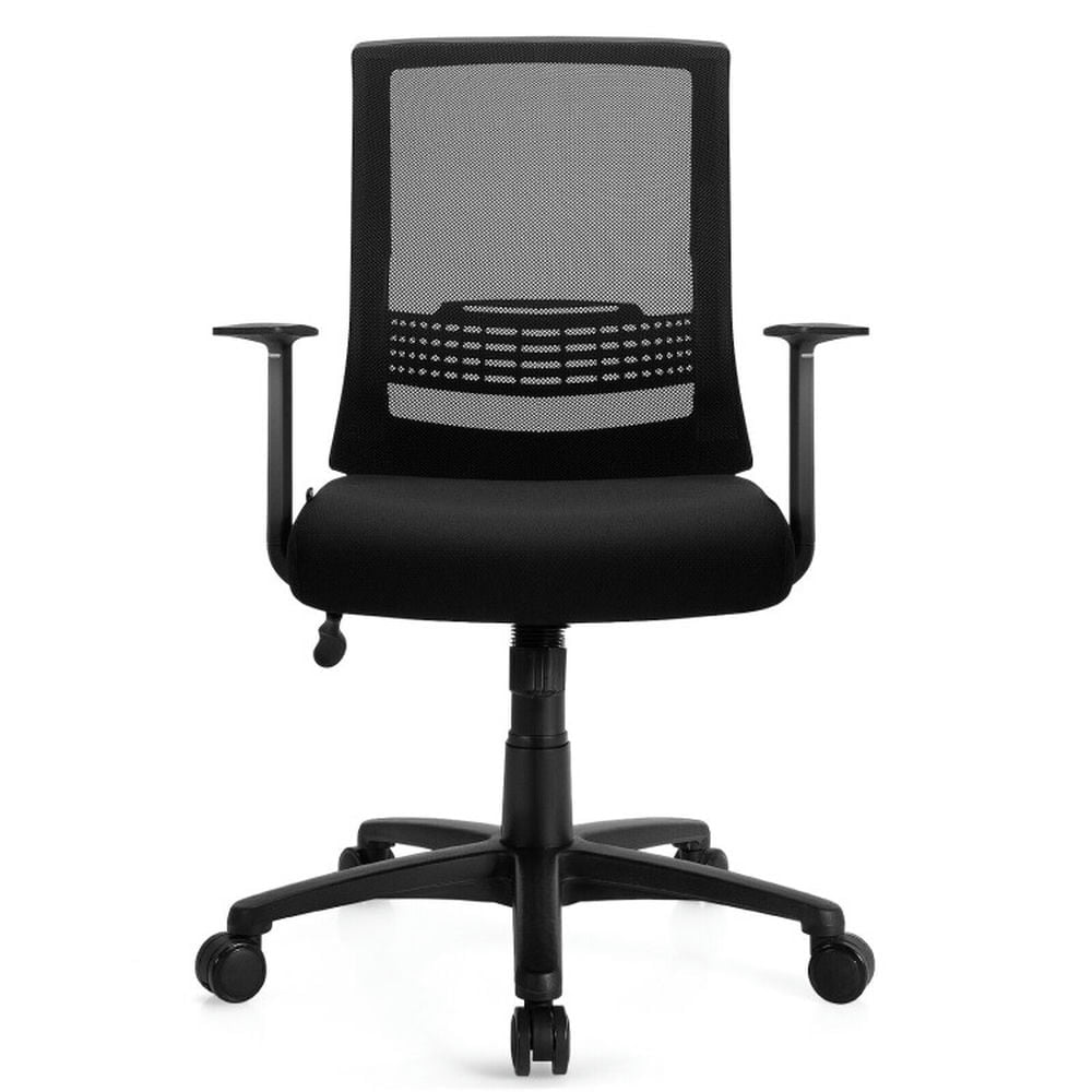 Demi Bonn Adjustable Mid Back Mesh Office Chair with Lumbar Support for Home, Bedroom, Study, Rolling Work Computer Desk Chair, Black