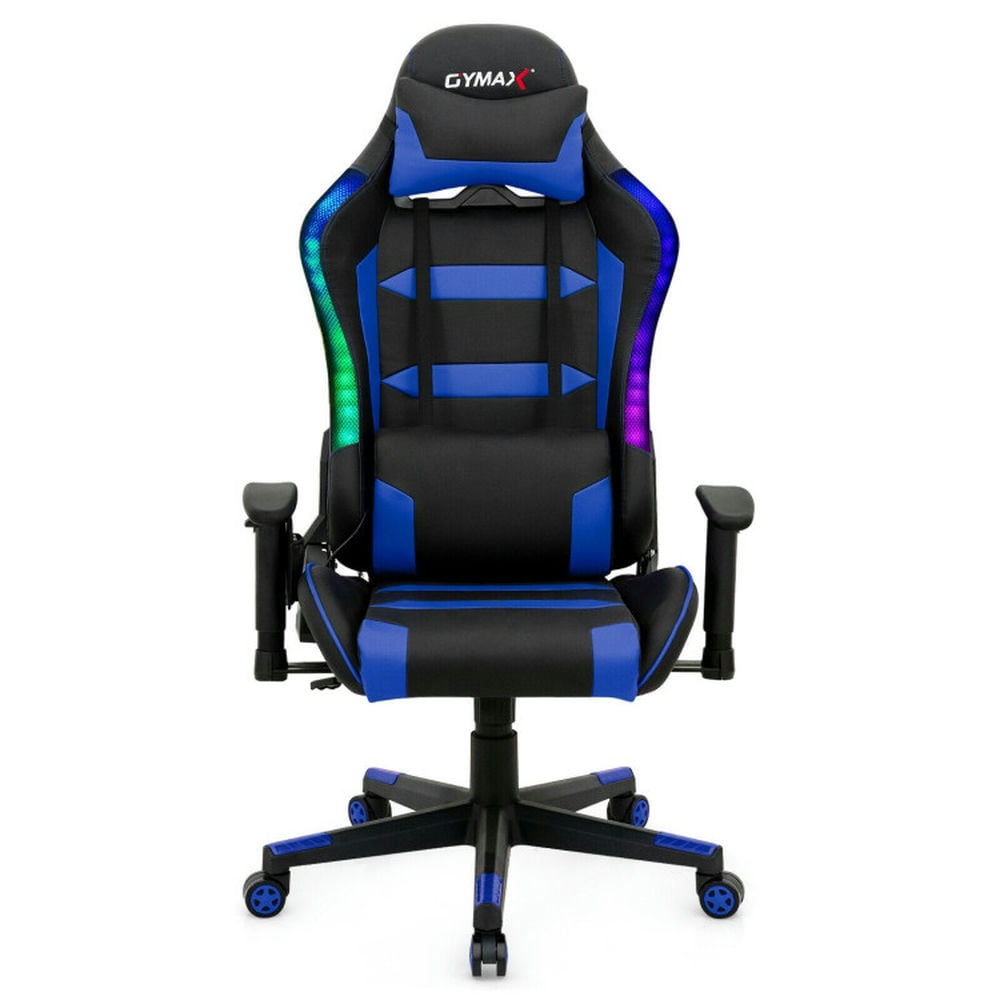 Finihen Adjustable Swivel Gaming Chair with LED Lights and Remote for Office or Gaming, Blue Finihen Adjustable Swivel Gaming Chair with LED Lights and Remote for Office or Gaming, Blue