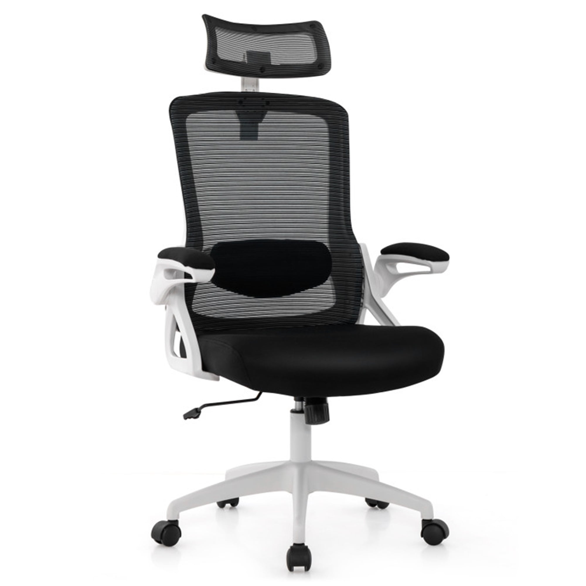 Finihen Adjustable Swivel Task Chair Ergonomic Office Chair with Adjustable Lumbar Support, Rolling Work Computer Desk Chair, White Finihen Adjustable Swivel Task Chair Ergonomic Office Chair with Adjustable Lumbar Support, Rolling Work Computer Desk Chair, White