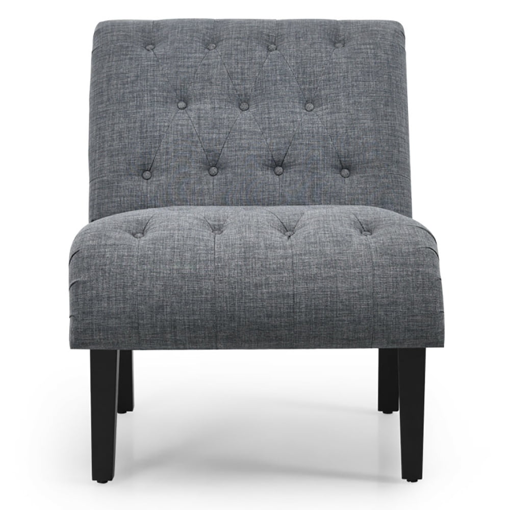 Finihen Armless Accent Chair, Cotton Linen Fabric Armless Accent Chair with Adjustable Foot Pads, for Living Room, Bedroom, Dark Gray Finihen Armless Accent Chair, Cotton Linen Fabric Armless Accent Chair with Adjustable Foot Pads, for Living Room, Bedroom, Dark Gray