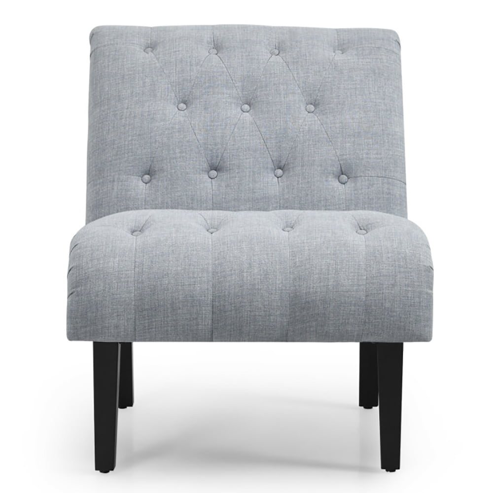 Finihen Armless Accent Chair, Cotton Linen Fabric Armless Accent Chair with Adjustable Foot Pads, for Living Room, Bedroom, Light Gray Finihen Armless Accent Chair, Cotton Linen Fabric Armless Accent Chair with Adjustable Foot Pads, for Living Room, Bedroom, Light Gray