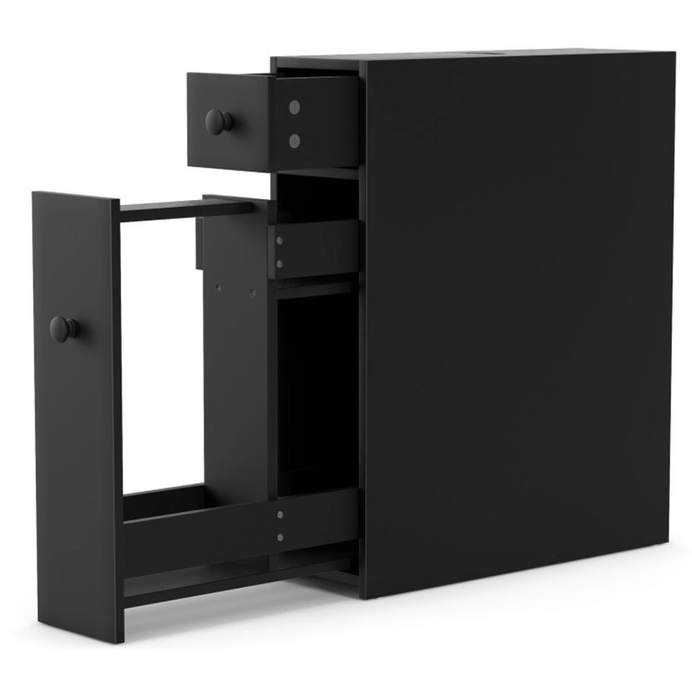 Finihen Bathroom Storage Cabinet, Bathroom Cabinet Organizer, Black Bathroom Cabinet Space Saver Storage Organizer, for Bathroom, Black Finihen Bathroom Storage Cabinet, Bathroom Cabinet Organizer, Black Bathroom Cabinet Space Saver Storage Organizer, for Bathroom, Black