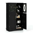 thumbnail image 1 of Demi Bonn Bathroom Storage Cabinet, Bathroom Floor Cabinet, 4 Doors Freestanding Bathroom Floor Cabinet with Adjustable Shelves, for Bathroom, Living Room, Bedroom, Kitchen, Black, 1 of 5