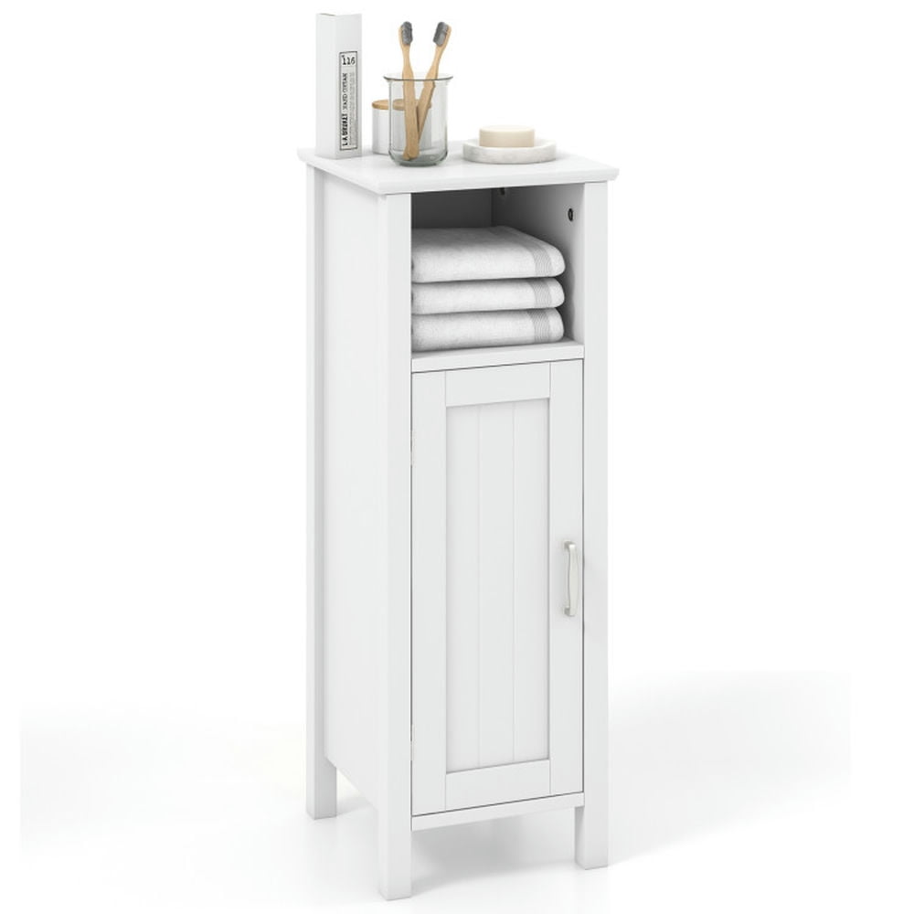 Finihen Bathroom Storage Cabinet, Bathroom Floor Cabinet, 1-Door Freestanding Bathroom Cabinet with Open Shelf, for Bathroom, Living Room, Bedroom, Kitchen, White Finihen Bathroom Storage Cabinet, Bathroom Floor Cabinet, 1-Door Freestanding Bathroom Cabinet with Open Shelf, for Bathroom, Living Room, Bedroom, Kitchen, White