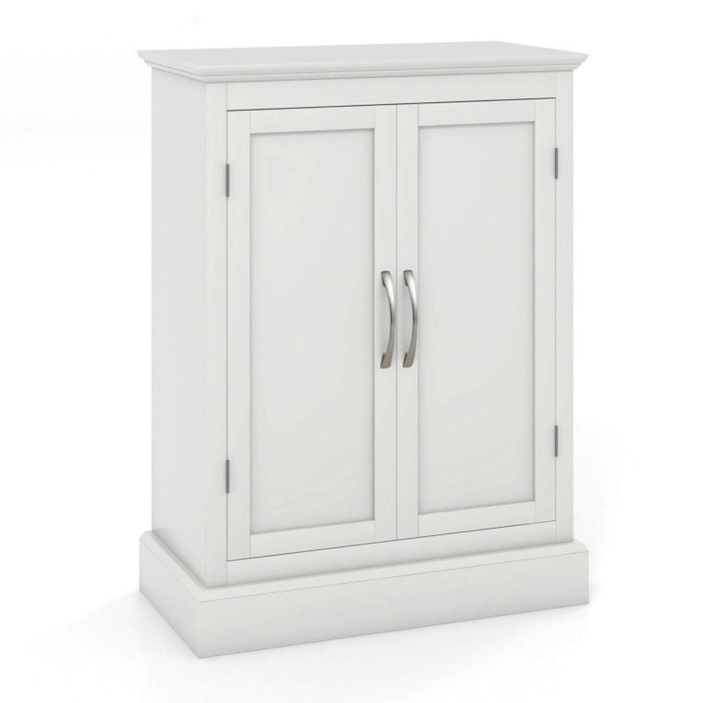 Finihen Bathroom Storage Cabinet, Bathroom Floor Cabinet, 2-Door Freestanding Bathroom Cabinet with Adjustable Shelves, for Bathroom, Living Room, Bedroom, Kitchen, White Finihen Bathroom Storage Cabinet, Bathroom Floor Cabinet, 2-Door Freestanding Bathroom Cabinet with Adjustable Shelves, for Bathroom, Living Room, Bedroom, Kitchen, White