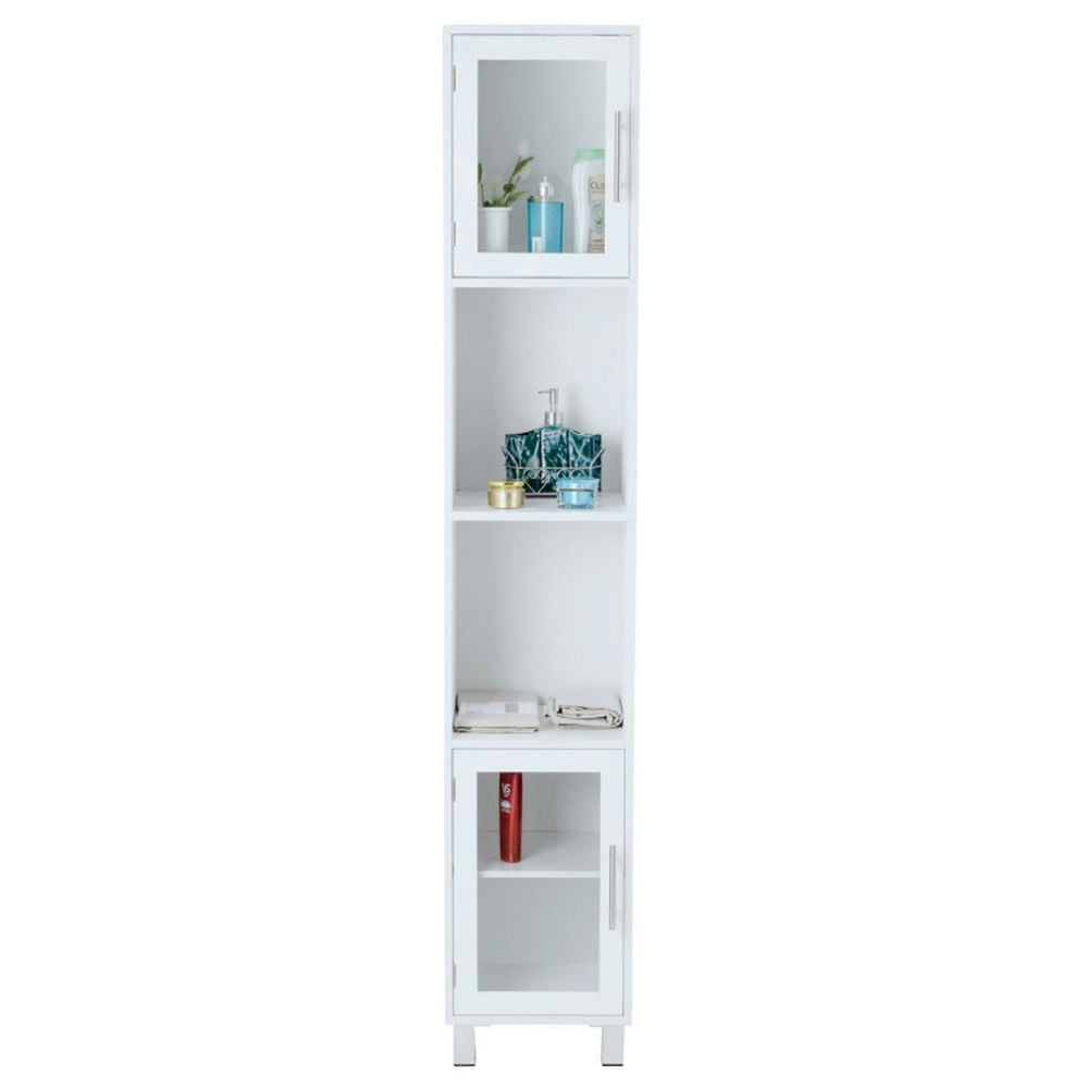 Finihen Bathroom Storage Cabinet, Bathroom Floor Cabinet, 71 Inch Height Wooden Organizer Bathroom Tall Tower Storage Cabinet Unit, for Bathroom, Living Room, Bedroom, Kitchen, White Finihen Bathroom Storage Cabinet, Bathroom Floor Cabinet, 71 Inch Height Wooden Organizer Bathroom Tall Tower Storage Cabinet Unit, for Bathroom, Living Room, Bedroom, Kitchen, White