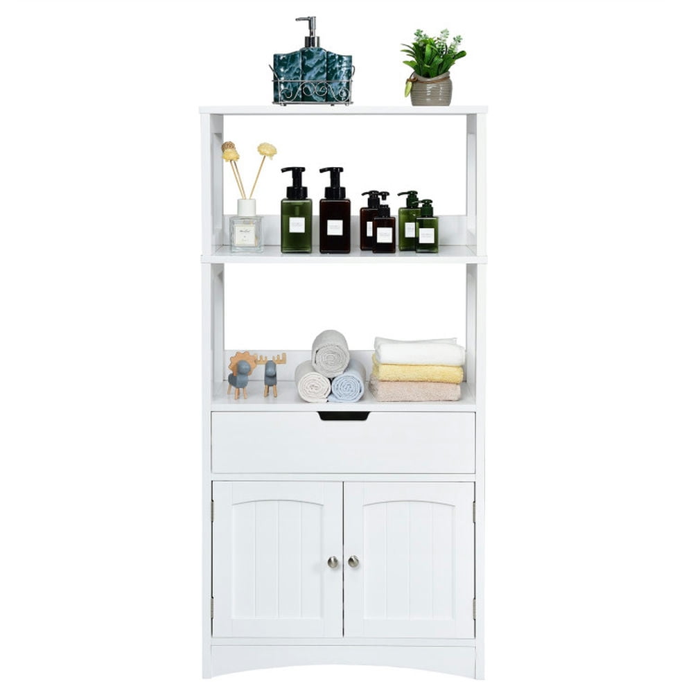 Finihen Bathroom Storage Cabinet, Bathroom Floor Cabinet, Bathroom Storage Cabinet with Drawer and Shelf Floor Cabinet, for Bathroom, Living Room, Bedroom, Kitchen, White Finihen Bathroom Storage Cabinet, Bathroom Floor Cabinet, Bathroom Storage Cabinet with Drawer and Shelf Floor Cabinet, for Bathroom, Living Room, Bedroom, Kitchen, White