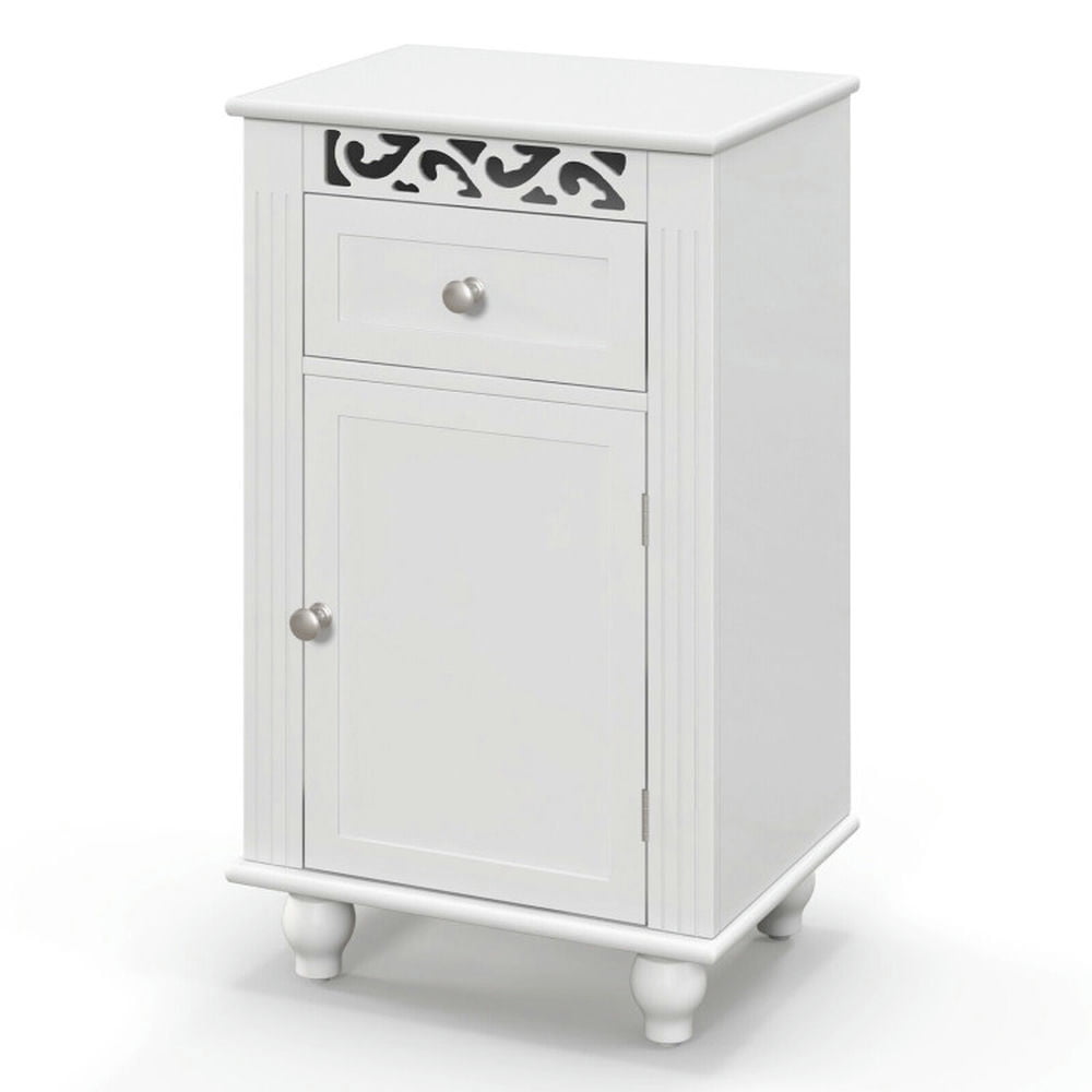 Finihen Bathroom Storage Cabinet, Bathroom Floor Cabinet, Bathroom Floor Storage Cabinet Organizer with Drawer, for Bathroom, Living Room, Bedroom, Kitchen, White Finihen Bathroom Storage Cabinet, Bathroom Floor Cabinet, Bathroom Floor Storage Cabinet Organizer with Drawer, for Bathroom, Living Room, Bedroom, Kitchen, White