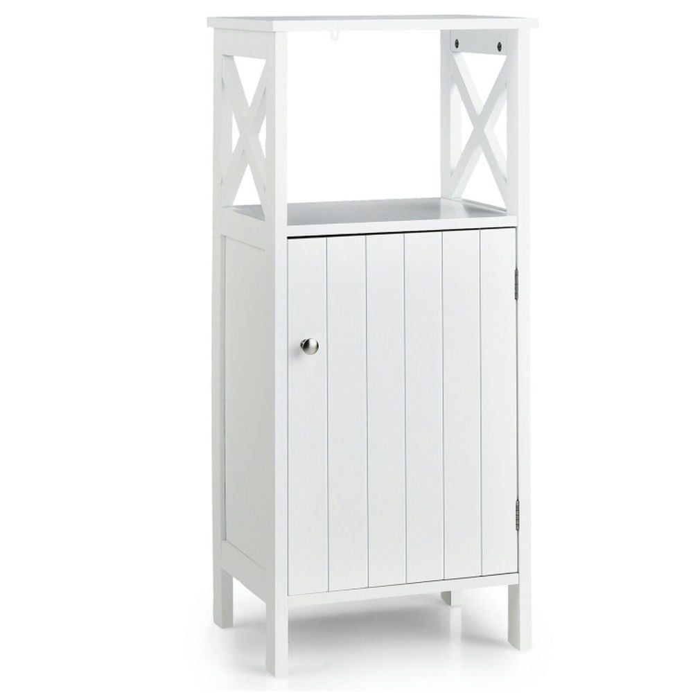 Finihen Bathroom Storage Cabinet, Bathroom Floor Cabinet, Bathroom Floor Storage Cabinet Organizer with X-Frame and Adjustable Shelf, for Bathroom, Living Room, Bedroom, Kitchen, White Finihen Bathroom Storage Cabinet, Bathroom Floor Cabinet, Bathroom Floor Storage Cabinet Organizer with X-Frame and Adjustable Shelf, for Bathroom, Living Room, Bedroom, Kitchen, White