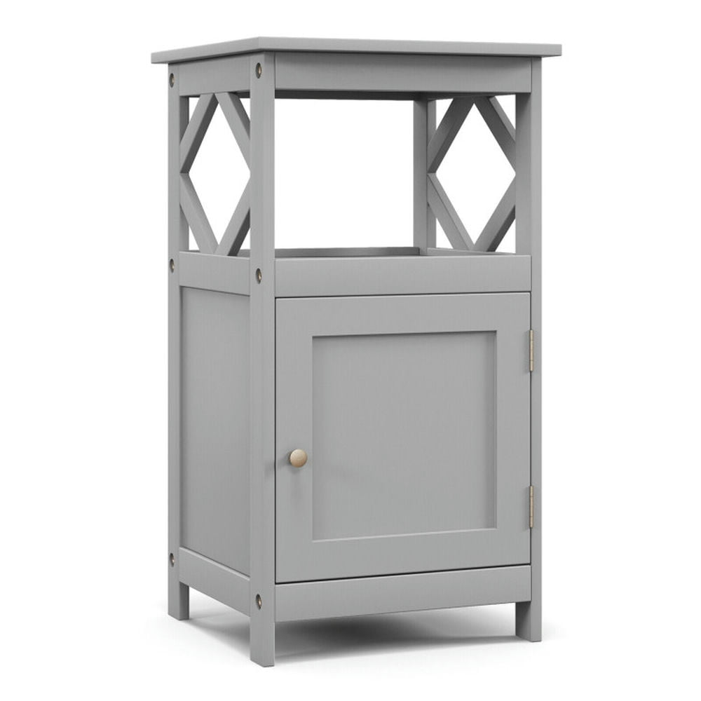 Finihen Bathroom Storage Cabinet, Bathroom Floor Cabinet, Bathroom Floor Cabinet Side Storage Organizer with Open Shelf and Single Door, for Bathroom, Living Room, Bedroom, Kitchen, Gray Finihen Bathroom Storage Cabinet, Bathroom Floor Cabinet, Bathroom Floor Cabinet Side Storage Organizer with Open Shelf and Single Door, for Bathroom, Living Room, Bedroom, Kitchen, Gray