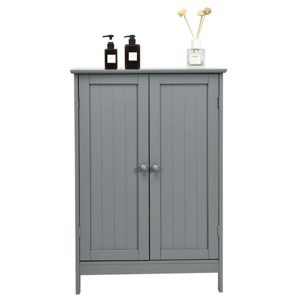 Finihen Bathroom Storage Cabinet, Bathroom Floor Cabinet, Bathroom Floor Storage Double Door Cupboard Cabinet, for Bathroom, Living Room, Bedroom, Kitchen, Gray Finihen Bathroom Storage Cabinet, Bathroom Floor Cabinet, Bathroom Floor Storage Double Door Cupboard Cabinet, for Bathroom, Living Room, Bedroom, Kitchen, Gray