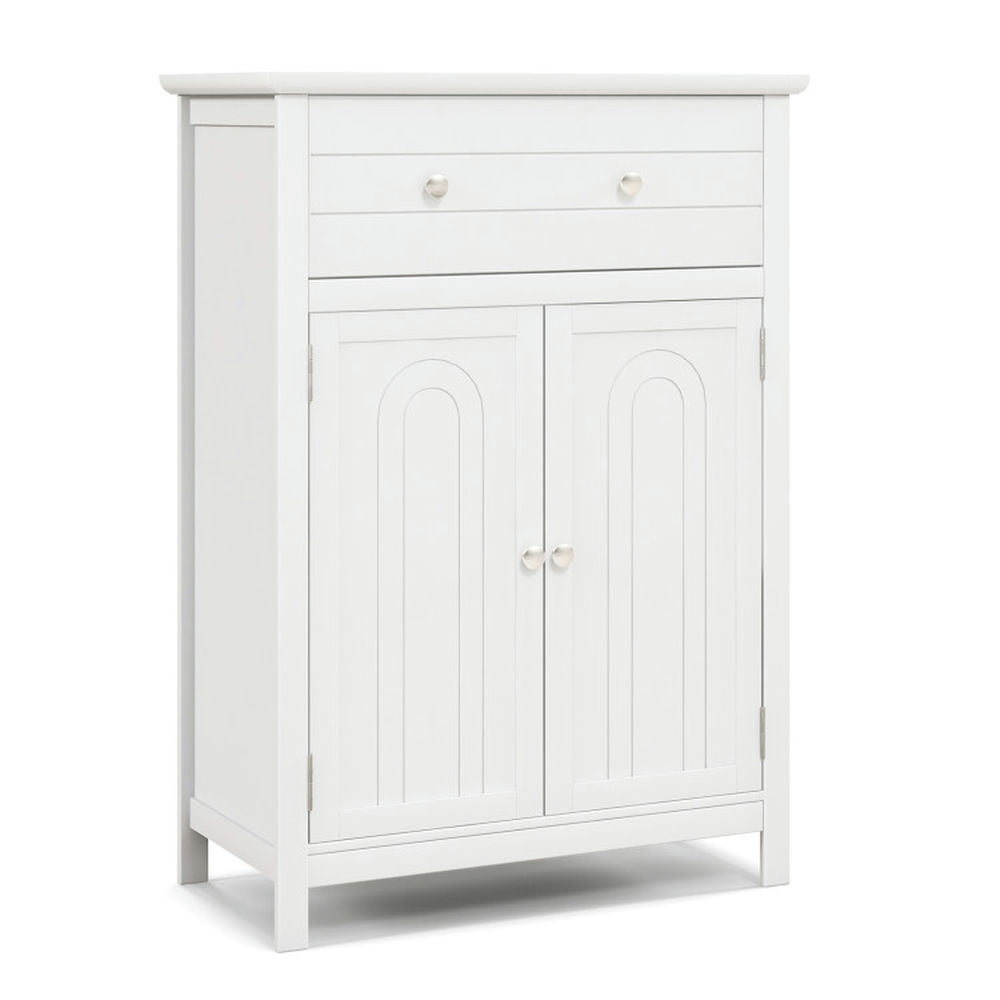 Finihen Bathroom Storage Cabinet, Bathroom Floor Cabinet, Free Standing Bathroom Storage Cabinet with Large Drawer, for Bathroom, Living Room, Bedroom, Kitchen, White Finihen Bathroom Storage Cabinet, Bathroom Floor Cabinet, Free Standing Bathroom Storage Cabinet with Large Drawer, for Bathroom, Living Room, Bedroom, Kitchen, White