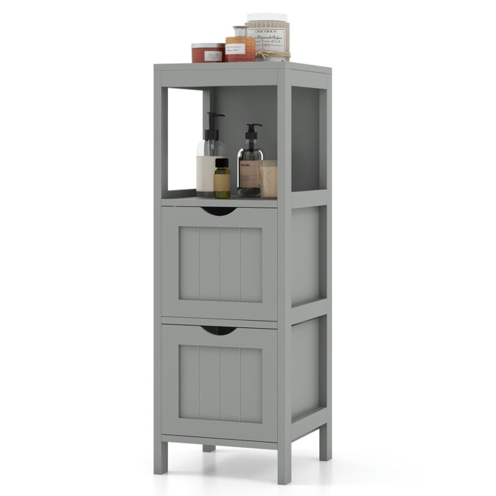 Finihen Bathroom Storage Cabinet, Bathroom Floor Cabinet, Freestanding Storage Cabinet with 2 Removable Drawers, for Bathroom, Living Room, Bedroom, Kitchen, Gray Finihen Bathroom Storage Cabinet, Bathroom Floor Cabinet, Freestanding Storage Cabinet with 2 Removable Drawers, for Bathroom, Living Room, Bedroom, Kitchen, Gray