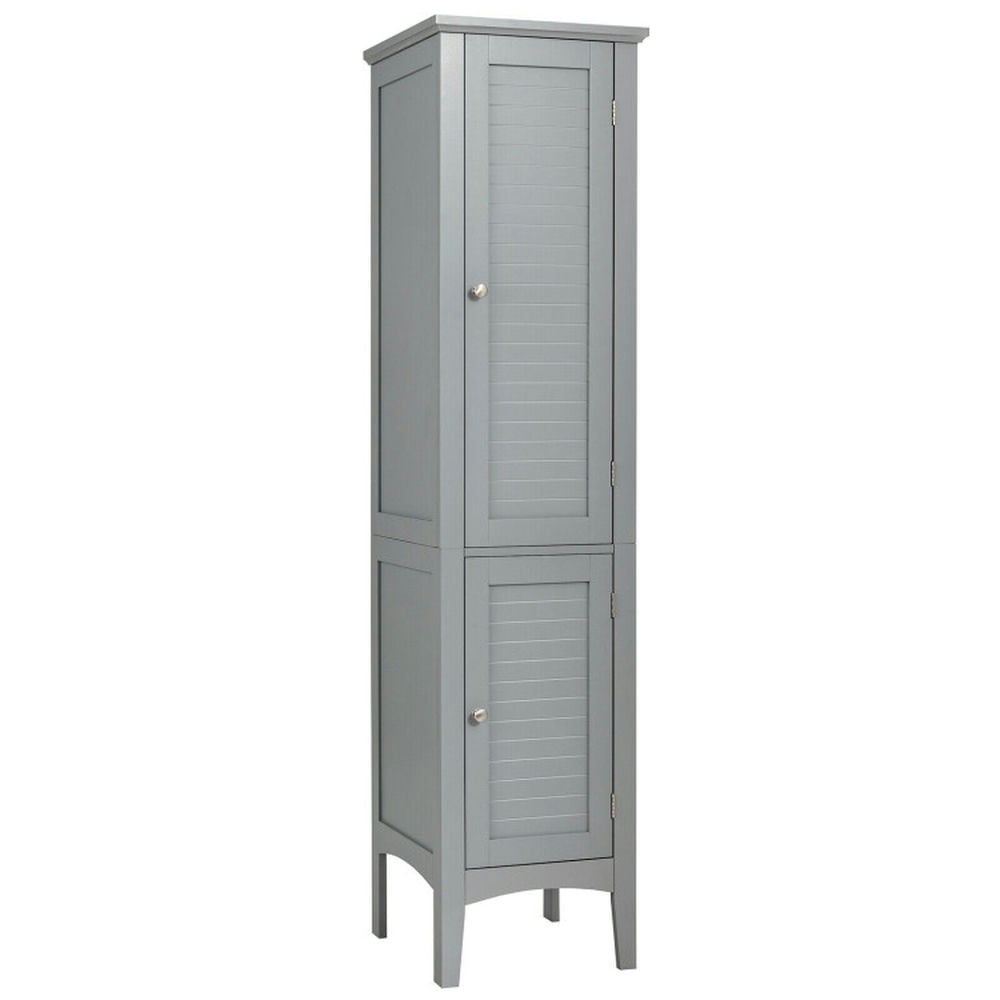 Finihen Bathroom Storage Cabinet, Bathroom Floor Cabinet, Freestanding Bathroom Storage Cabinet for Kitchen and Living Room, for Bathroom, Living Room, Bedroom, Kitchen, Gray Finihen Bathroom Storage Cabinet, Bathroom Floor Cabinet, Freestanding Bathroom Storage Cabinet for Kitchen and Living Room, for Bathroom, Living Room, Bedroom, Kitchen, Gray