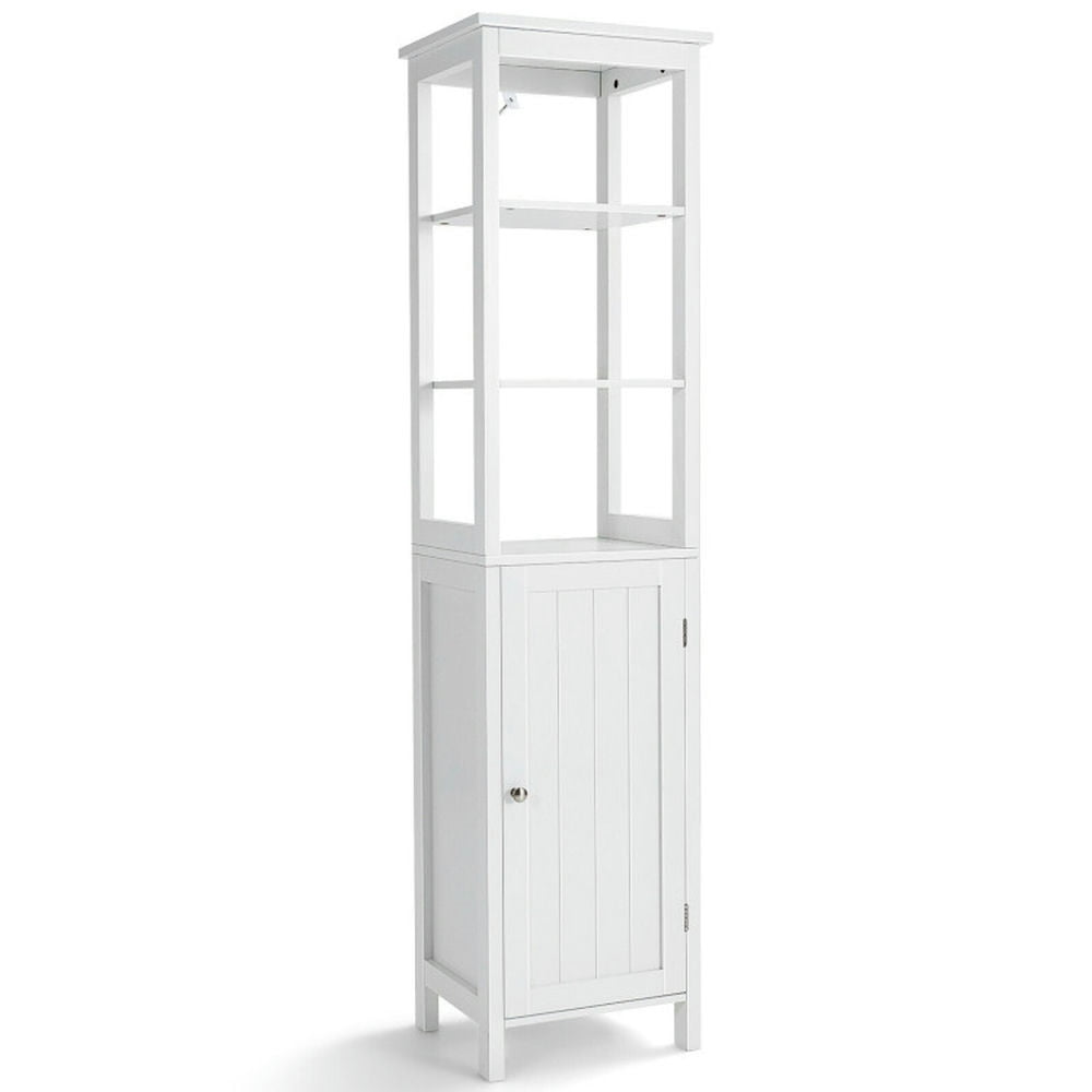 Finihen Bathroom Storage Cabinet, Bathroom Floor Cabinet, Freestanding Storage Cabinet With 3-Tier Shelf and Door, for Bathroom, Living Room, Bedroom, Kitchen, White Finihen Bathroom Storage Cabinet, Bathroom Floor Cabinet, Freestanding Storage Cabinet With 3-Tier Shelf and Door, for Bathroom, Living Room, Bedroom, Kitchen, White