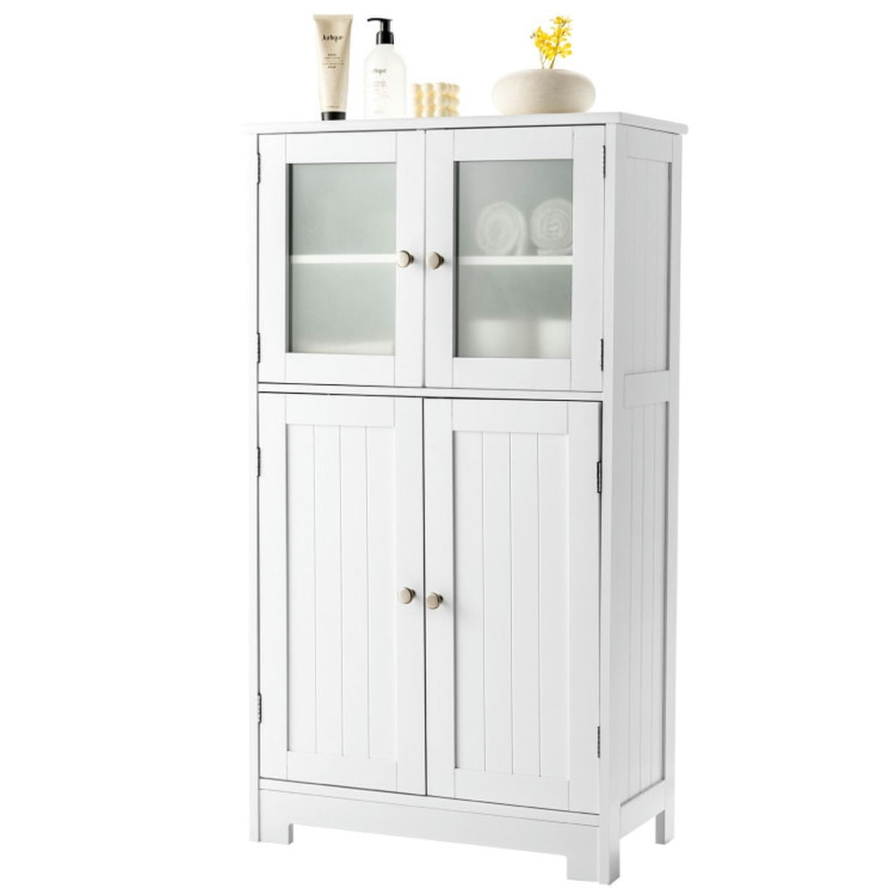 Finihen Bathroom Storage Cabinet, Bathroom Floor Cabinet, Bathroom Floor Storage Locker Kitchen Cabinet with Doors and Adjustable Shelf, for Bathroom, Living Room, Bedroom, Kitchen, White Finihen Bathroom Storage Cabinet, Bathroom Floor Cabinet, Bathroom Floor Storage Locker Kitchen Cabinet with Doors and Adjustable Shelf, for Bathroom, Living Room, Bedroom, Kitchen, White
