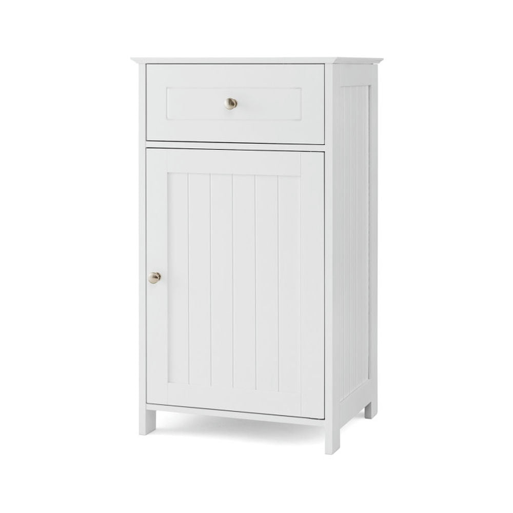 Finihen Bathroom Storage Cabinet, Bathroom Floor Cabinet, Single Door Bathroom Cabinet with Adjustable Shelf and Drawer, for Bathroom, Living Room, Bedroom, Kitchen, White Finihen Bathroom Storage Cabinet, Bathroom Floor Cabinet, Single Door Bathroom Cabinet with Adjustable Shelf and Drawer, for Bathroom, Living Room, Bedroom, Kitchen, White