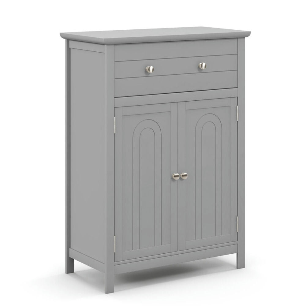 Finihen Bathroom Storage Cabinet, Bathroom Floor Cabinet, Wooden Bathroom Floor Cabinet with Drawer and Adjustable Shelf, for Bathroom, Living Room, Bedroom, Kitchen, Gray Finihen Bathroom Storage Cabinet, Bathroom Floor Cabinet, Wooden Bathroom Floor Cabinet with Drawer and Adjustable Shelf, for Bathroom, Living Room, Bedroom, Kitchen, Gray