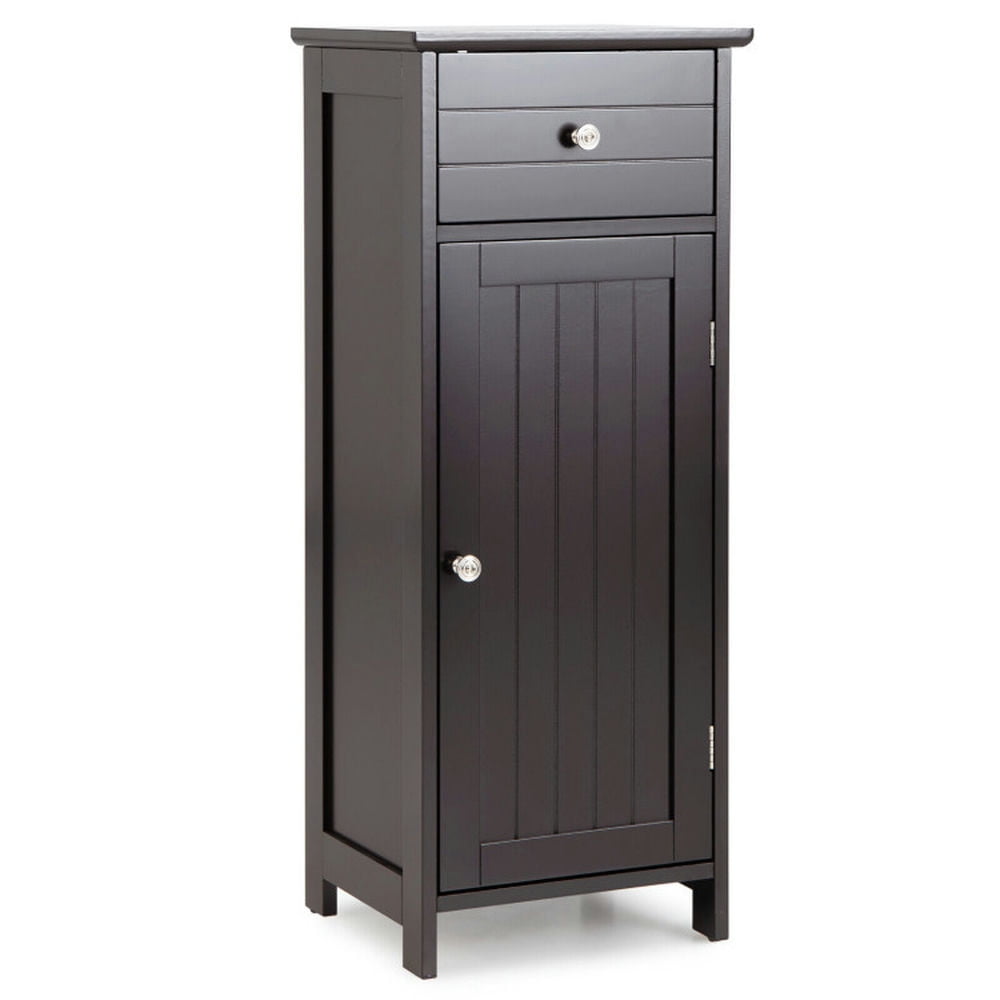 Finihen Bathroom Storage Cabinet, Bathroom Floor Cabinet, Wooden Bathroom Floor Storage Cabinet with Drawer and Shelf, for Bathroom, Living Room, Bedroom, Kitchen, Brown Finihen Bathroom Storage Cabinet, Bathroom Floor Cabinet, Wooden Bathroom Floor Storage Cabinet with Drawer and Shelf, for Bathroom, Living Room, Bedroom, Kitchen, Brown