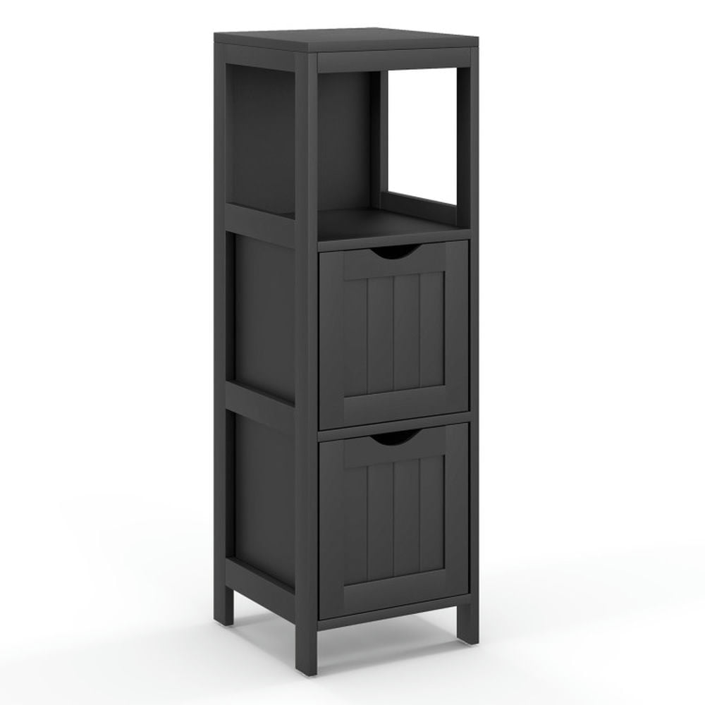 Finihen Bathroom Storage Cabinet, Bathroom Floor Cabinet, Wooden Bathroom Floor Cabinet with Removable Drawers, for Bathroom, Living Room, Bedroom, Kitchen, Black Finihen Bathroom Storage Cabinet, Bathroom Floor Cabinet, Wooden Bathroom Floor Cabinet with Removable Drawers, for Bathroom, Living Room, Bedroom, Kitchen, Black