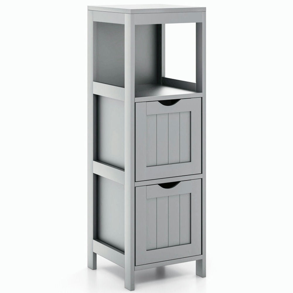 Finihen Bathroom Storage Cabinet, Bathroom Floor Cabinet, Wooden Bathroom Floor Cabinet with Removable Drawers, for Bathroom, Living Room, Bedroom, Kitchen, Gray Finihen Bathroom Storage Cabinet, Bathroom Floor Cabinet, Wooden Bathroom Floor Cabinet with Removable Drawers, for Bathroom, Living Room, Bedroom, Kitchen, Gray