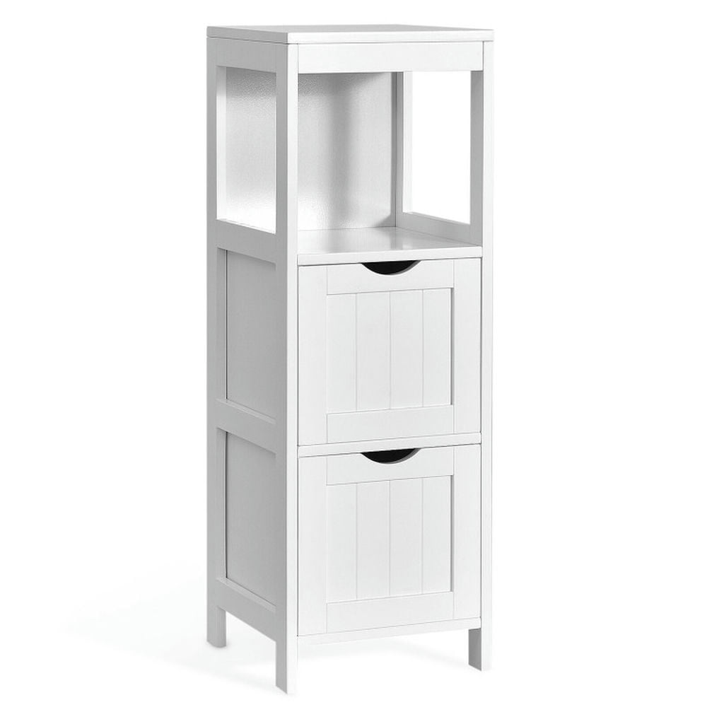 Finihen Bathroom Storage Cabinet, Bathroom Floor Cabinet, Wooden Bathroom Floor Cabinet with Removable Drawers, for Bathroom, Living Room, Bedroom, Kitchen, White Finihen Bathroom Storage Cabinet, Bathroom Floor Cabinet, Wooden Bathroom Floor Cabinet with Removable Drawers, for Bathroom, Living Room, Bedroom, Kitchen, White