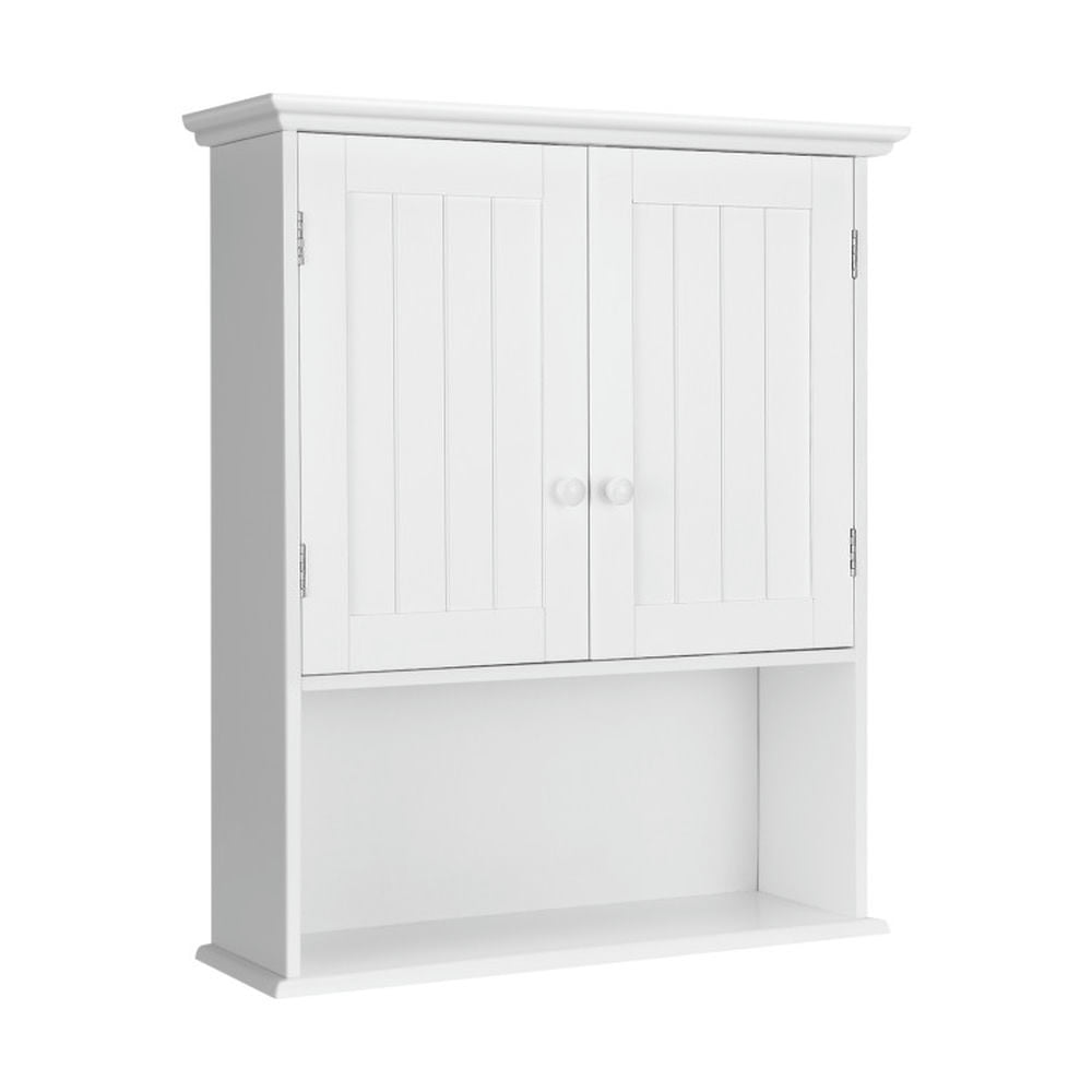 Finihen Bathroom Wall Cabinet, Wall Mounted Bathroom Cabinet, Medicine Cabinet, 2-Door Wall Mount Bathroom Storage Cabinet with Open Shelf, for Bathroom, White Finihen Bathroom Wall Cabinet, Wall Mounted Bathroom Cabinet, Medicine Cabinet, 2-Door Wall Mount Bathroom Storage Cabinet with Open Shelf, for Bathroom, White