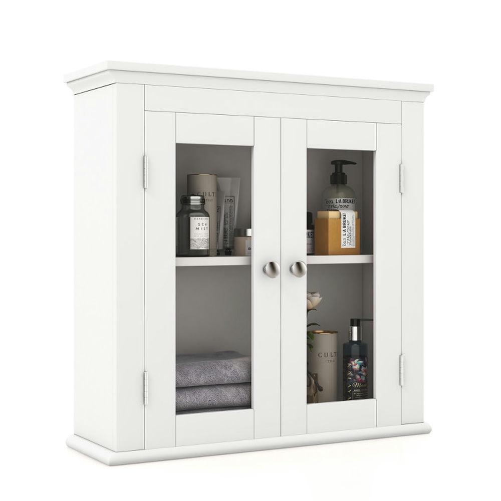 Finihen Bathroom Wall Cabinet, Wall Mounted Bathroom Cabinet, Medicine Cabinet, Wall Mounted Door Cabinet with 3-Level Adjustable Shelf, for Bathroom, White Finihen Bathroom Wall Cabinet, Wall Mounted Bathroom Cabinet, Medicine Cabinet, Wall Mounted Door Cabinet with 3-Level Adjustable Shelf, for Bathroom, White