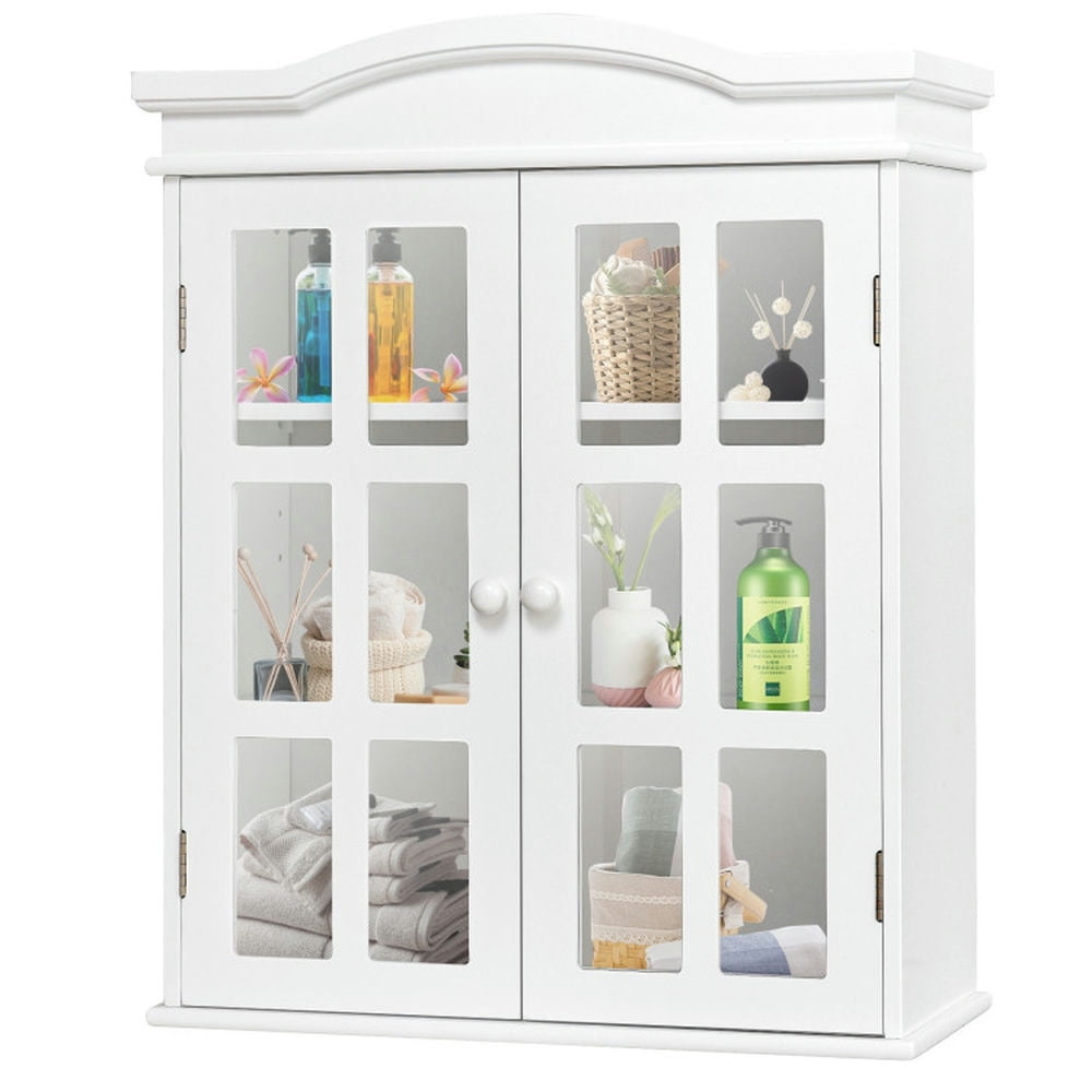 Finihen Bathroom Wall Cabinet, Wall Mounted Bathroom Cabinet, Medicine Cabinet, Wall-Mount Bathroom Double Doors Shelved Storage Cabinet, for Bathroom, White Finihen Bathroom Wall Cabinet, Wall Mounted Bathroom Cabinet, Medicine Cabinet, Wall-Mount Bathroom Double Doors Shelved Storage Cabinet, for Bathroom, White