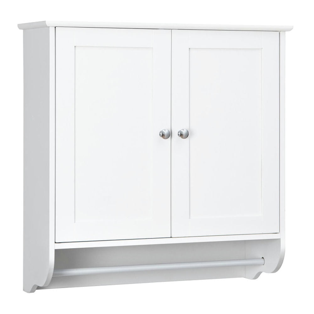 Finihen Bathroom Wall Cabinet, Wall Mounted Bathroom Cabinet, Medicine Cabinet, Wall Mounted Bathroom Storage Medicine Cabinet with Towel Bar, White Finihen Bathroom Wall Cabinet, Wall Mounted Bathroom Cabinet, Medicine Cabinet, Wall Mounted Bathroom Storage Medicine Cabinet with Towel Bar, White