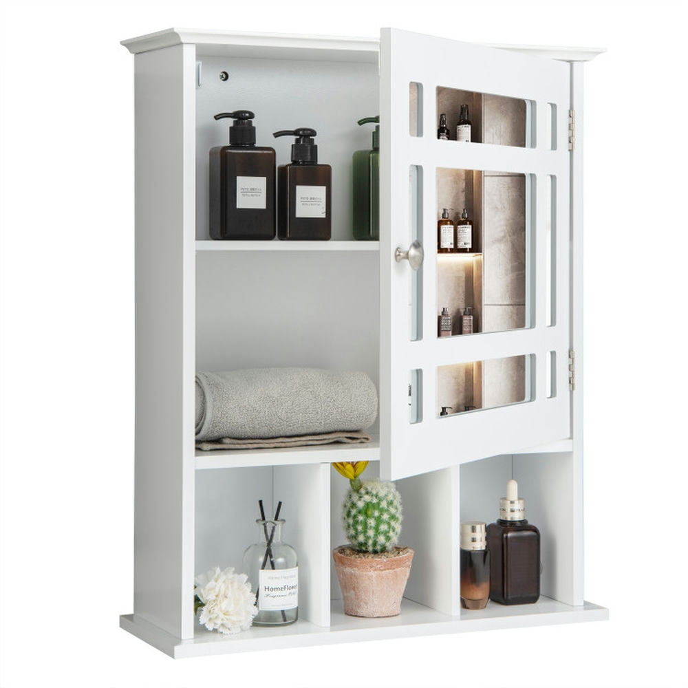 Finihen Bathroom Wall Cabinet, Wall Mounted Bathroom Mirror Cabinet, Wall Mounted and Mirrored Bathroom Cabinet, for Bathroom, White Finihen Bathroom Wall Cabinet, Wall Mounted Bathroom Mirror Cabinet, Wall Mounted and Mirrored Bathroom Cabinet, for Bathroom, White
