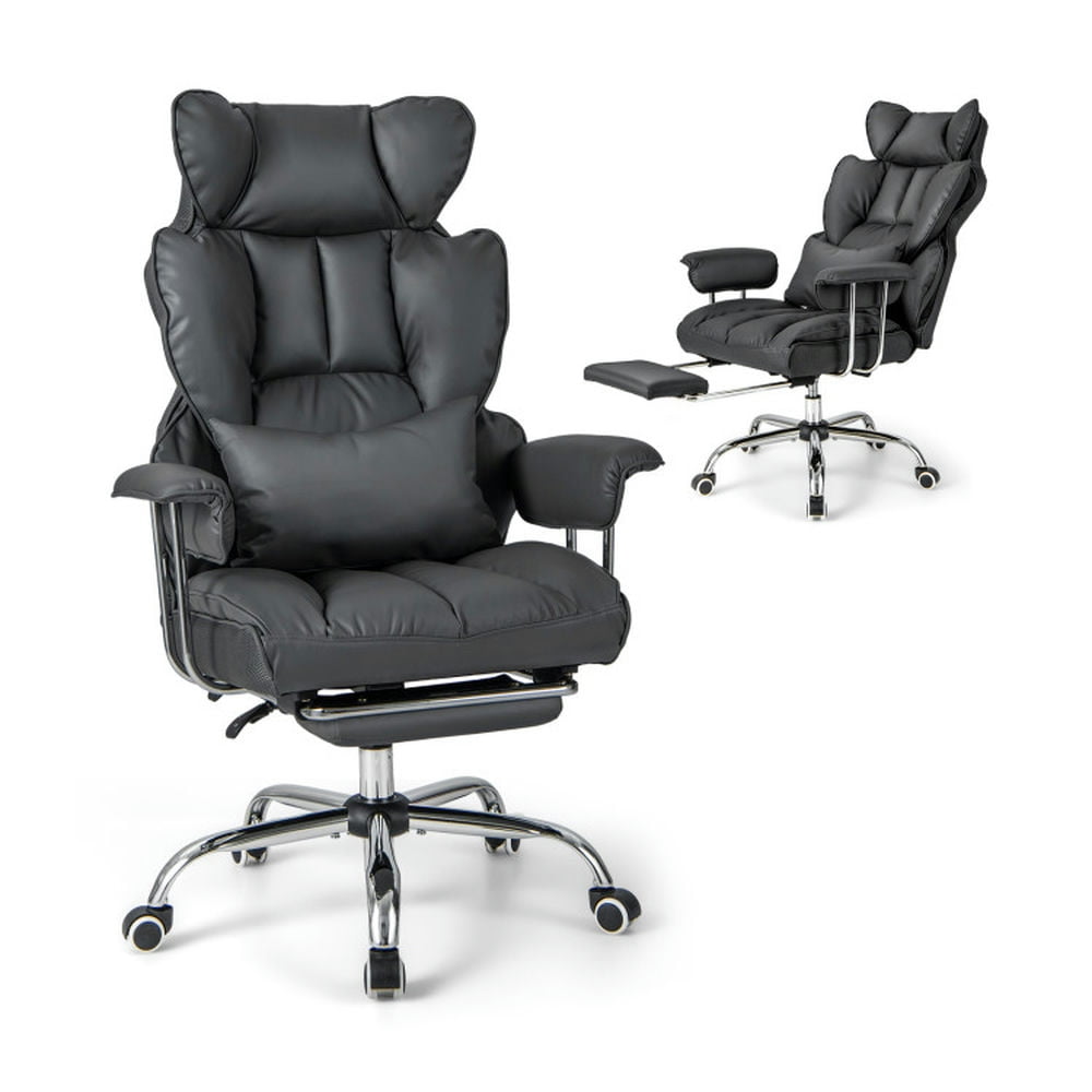 Finihen Big and Tall Executive Office Chair with Footrest, Rolling Work Computer Desk Chair for Home, Bedroom, Study, Gray Finihen Big and Tall Executive Office Chair with Footrest, Rolling Work Computer Desk Chair for Home, Bedroom, Study, Gray