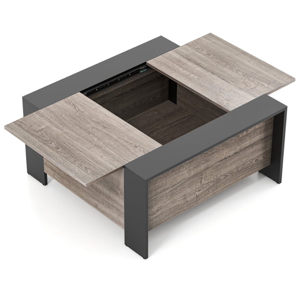 Finihen Coffee Table, 36.5 Inch Coffee Table with Sliding Top and Hidden Compartment, for Living Room, Reception Room, Office, Gray Finihen Coffee Table, 36.5 Inch Coffee Table with Sliding Top and Hidden Compartment, for Living Room, Reception Room, Office, Gray