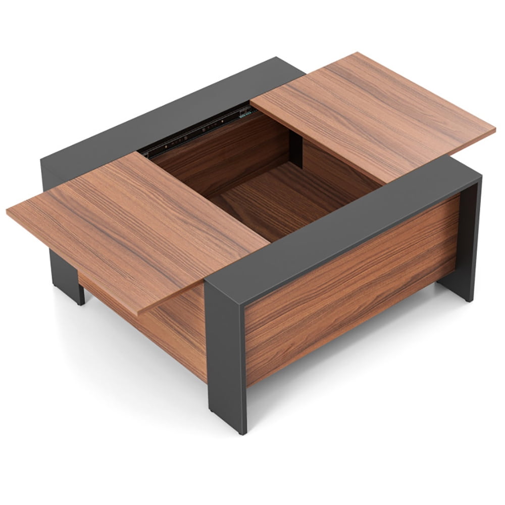 Finihen Coffee Table, 36.5 Inch Coffee Table with Sliding Top and Hidden Compartment, for Living Room, Reception Room, Office, Rustic Brown Finihen Coffee Table, 36.5 Inch Coffee Table with Sliding Top and Hidden Compartment, for Living Room, Reception Room, Office, Rustic Brown