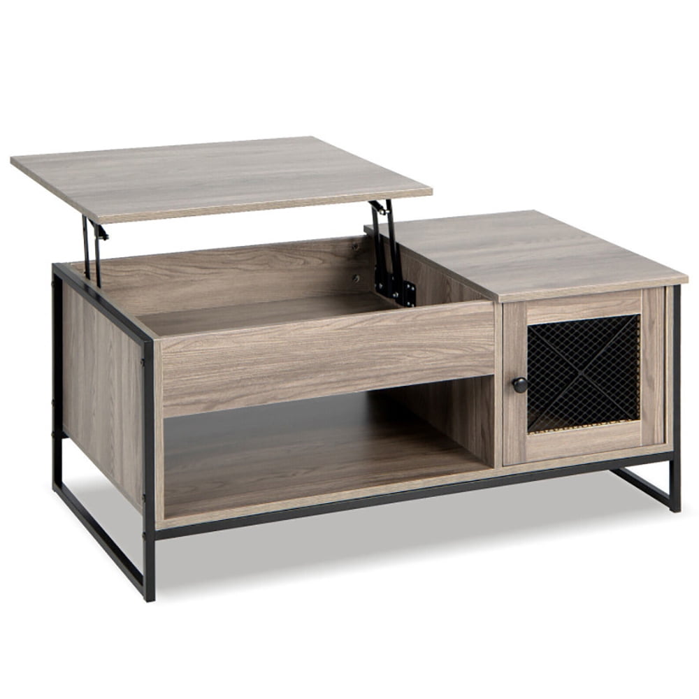 Finihen Coffee Table, Lift Top Coffee Table, 42 Inch Lift Top Coffee Table with Storage and Hidden Compartment, for Living Room, Reception Room, Office, Gray Finihen Coffee Table, Lift Top Coffee Table, 42 Inch Lift Top Coffee Table with Storage and Hidden Compartment, for Living Room, Reception Room, Office, Gray