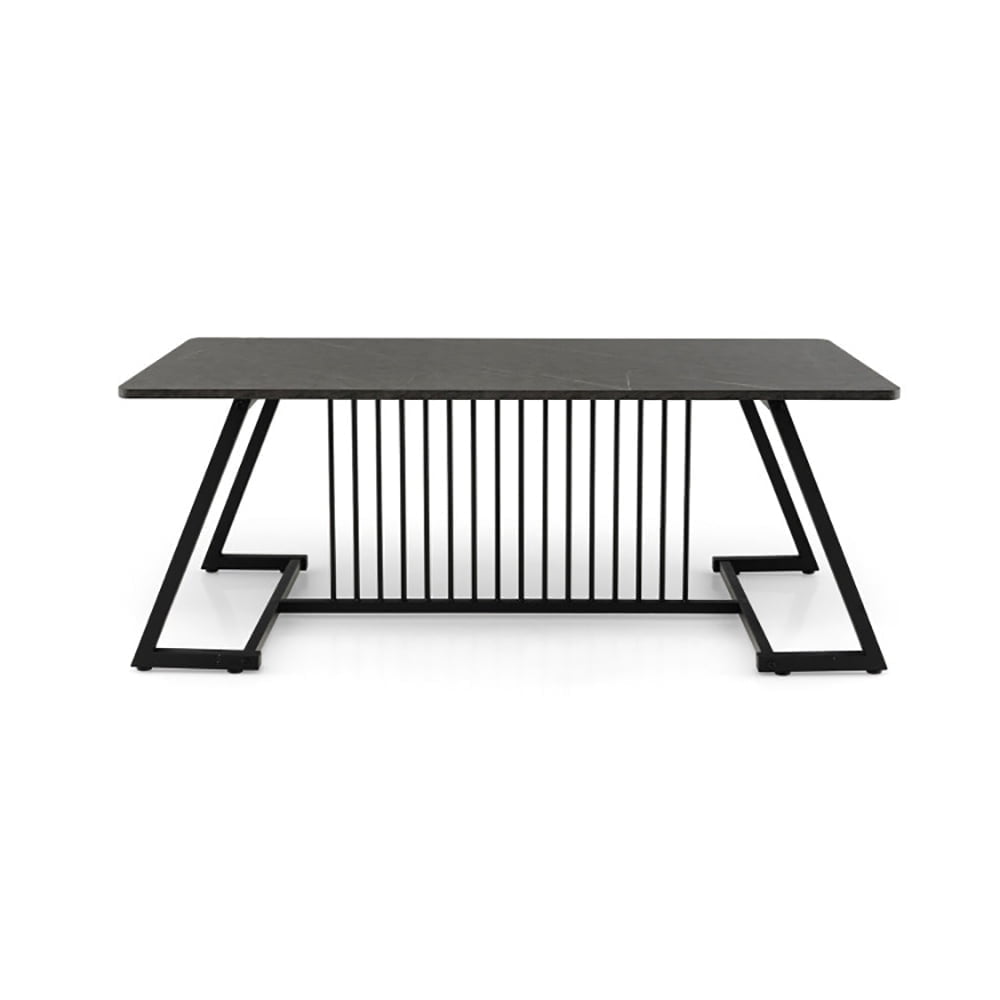 Demi Bonn Coffee Table, Rectangular Coffee Table, 48ch Modern Style Coffee Table with Spacious Tabletop, for Living Room, Reception Room, Black