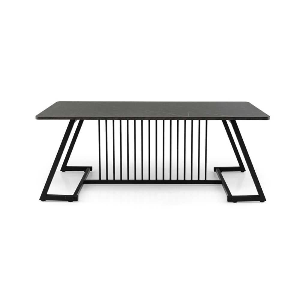 Finihen Coffee Table, Rectangular Coffee Table, 48 Inch Modern Style Coffee Table with Spacious Tabletop, for Living Room, Reception Room, Black Finihen Coffee Table, Rectangular Coffee Table, 48 Inch Modern Style Coffee Table with Spacious Tabletop, for Living Room, Reception Room, Black