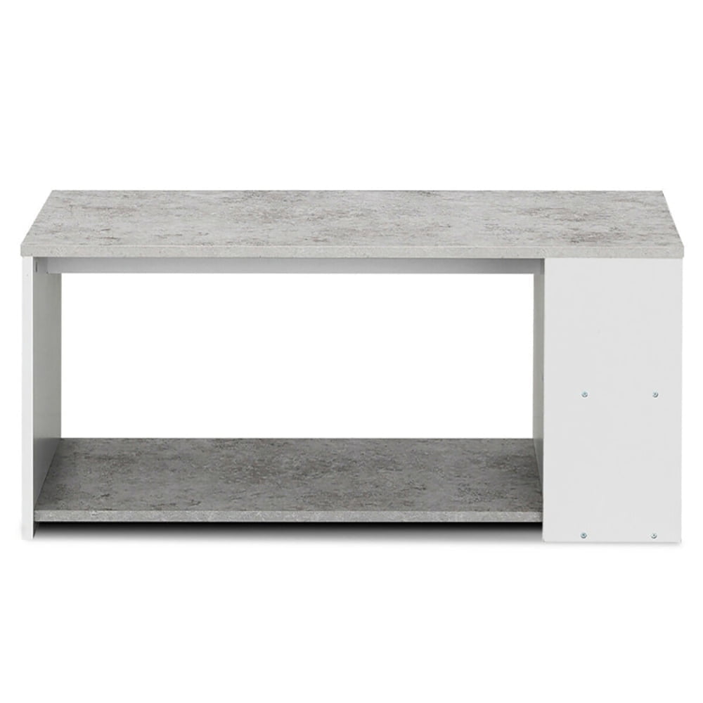 Demi Bonn Coffee Table, Sofa Side Table with Storage Shelves, for Living Room, Reception Room, Office, Gray