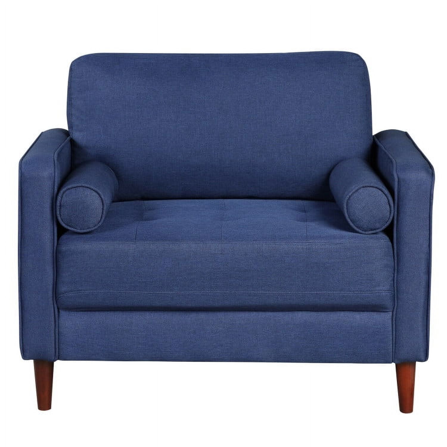 Finihen Comfy Accent Armchair, Accent Oversized Linen Club Armchair with Pillows and Rubber Wood Legs, for Living Room, Bedroom, Navy Finihen Comfy Accent Armchair, Accent Oversized Linen Club Armchair with Pillows and Rubber Wood Legs, for Living Room, Bedroom, Navy