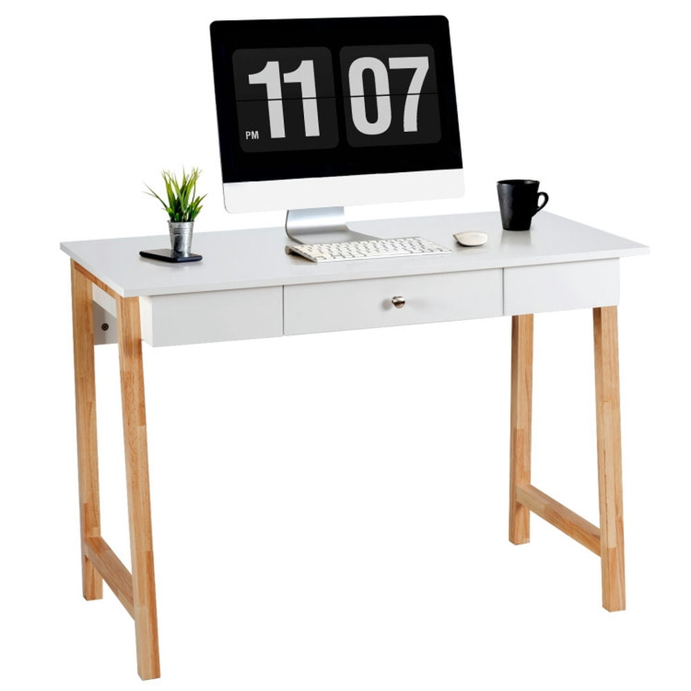 Finihen Computer Desk Laptop PC Makeup Vanity Table, Small Home Office Desk Study Writing Table, Beige Finihen Computer Desk Laptop PC Makeup Vanity Table, Small Home Office Desk Study Writing Table, Beige