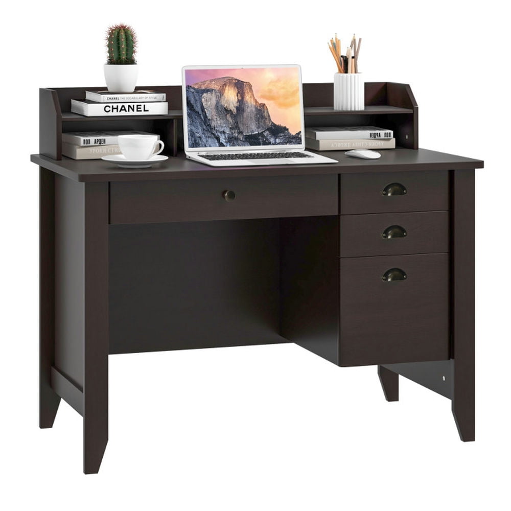 Finihen Computer Desk PC Laptop Study Writing Table Workstation, Small Home Office Desk, Brown Finihen Computer Desk PC Laptop Study Writing Table Workstation, Small Home Office Desk, Brown