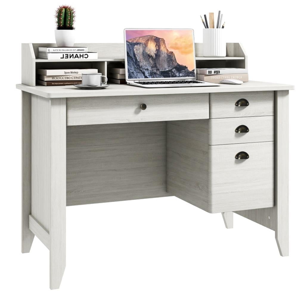 Demi Bonn Computer Desk PC Laptop Study Writing Table Workstation, Small Home Office Desk, White