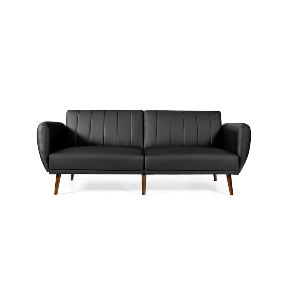Finihen Convertible Futon Sofa Bed, Modern Convertible Sleeper Couch, 3 Seat Convertible Sofa Bed with Adjustable Backrest, for Living Room, Black Finihen Convertible Futon Sofa Bed, Modern Convertible Sleeper Couch, 3 Seat Convertible Sofa Bed with Adjustable Backrest, for Living Room, Black