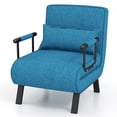 thumbnail image 1 of Demi Bonn Convertible Sofa Bed, Folding 6 Position Convertible Sleeper Bed Armchair Lounge Couch with Pillow, Metal Legs, Linen Armchairs for Living Room, Office, Blue, 1 of 8