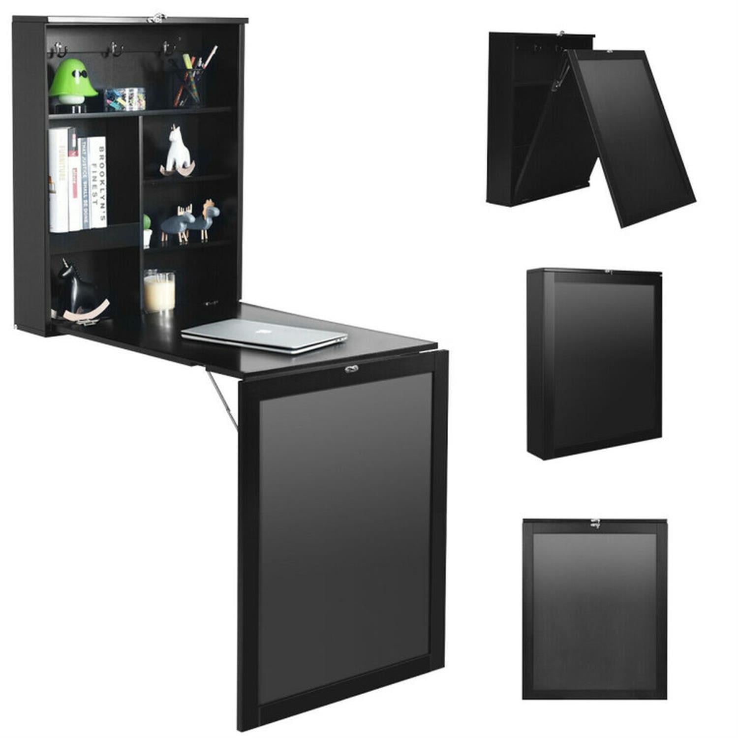 Finihen Convertible Wall Mounted Table with A Chalkboard, Laptop Workstation for Laptops, Books, Tablets, and Art, Black Finihen Convertible Wall Mounted Table with A Chalkboard, Laptop Workstation for Laptops, Books, Tablets, and Art, Black